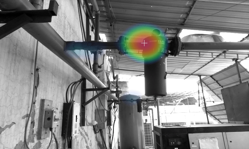 Acoustic imaging reveals hidden leak